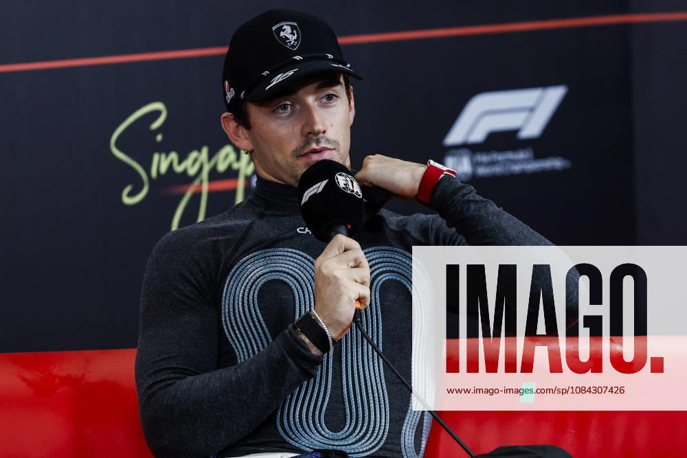 F1 - SINGAPORE GRAND PRIX 2026 Post Sprint Race, press conference, PK, Pressekonferenz LECLERC Charles (mco), Scuderia Ferrari SF-26, portrait, Cooling vest during the 2026 Formula 1 Singapore Grand Prix, 17th round of the 2026 Formula One World Championship, WM, Weltmeisterschaft from October 9 to 11, 2026 on the Marina Bay Street Circuit, in Singapore, Singapore - SingaporeSingapore