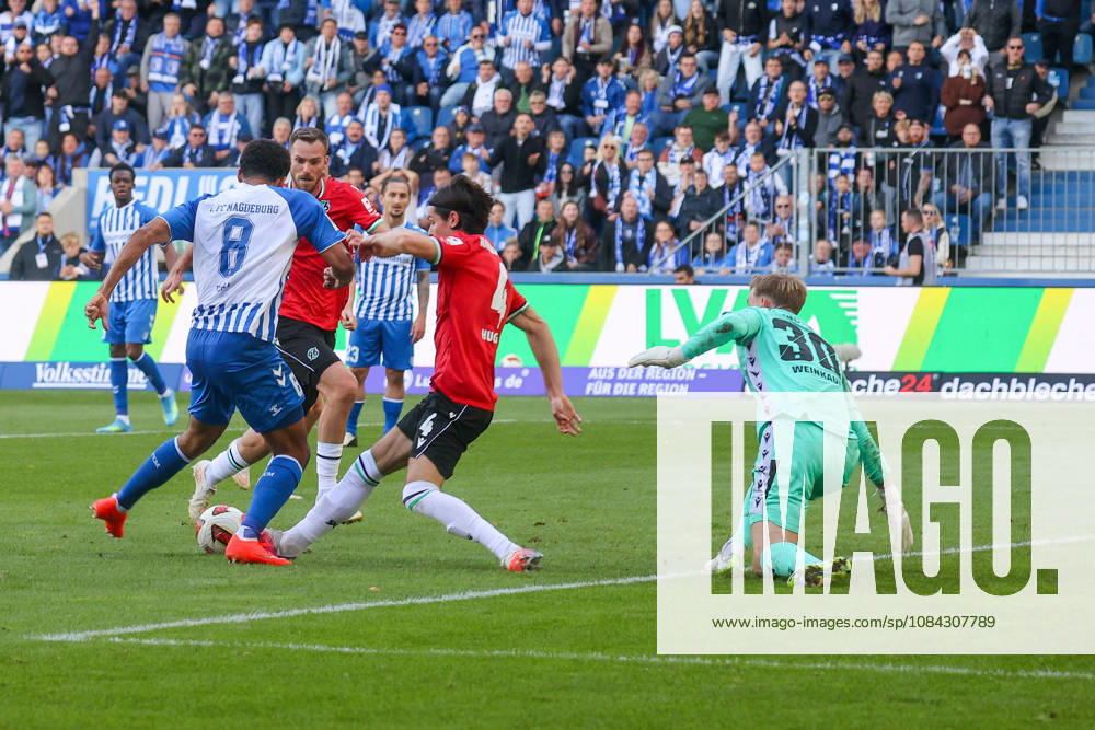 Fussball - 2.Bundesliga 1.FC Magdeburg - Hannover 96, v.l. Tor zum 2:0 durch Emmanuel Iyoha (Magdeburg, 8) Magdeburg