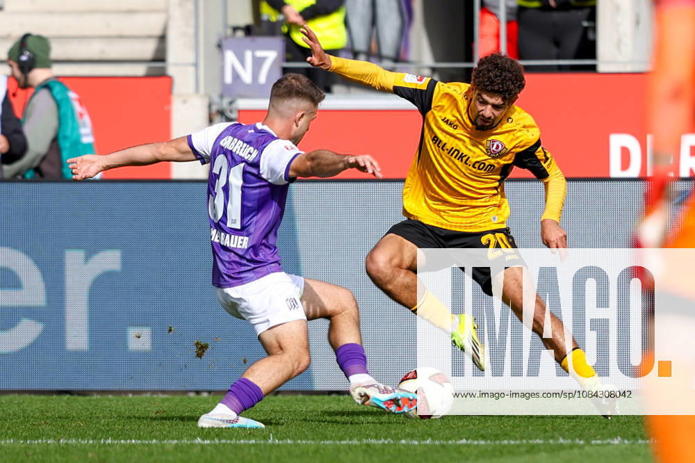 2026.10.10, Fußball, 2. Bundesliga, VfL Osnabrück - SG Dynamo Dresden, Stadion an der Bremer Brücke, 7.Spieltag, Saison 2026 2027: Patrick Kammerbauer (VfL Osnabrueck 31) im Zweikampf gegen Ben Bobzien (SG Dynamo Dresden 20) DFB regulations prohibit any use of photographs as image sequences and or quasi-video. Photo: WilkowskixPressefotoKochx Niedersachsen Deutschland