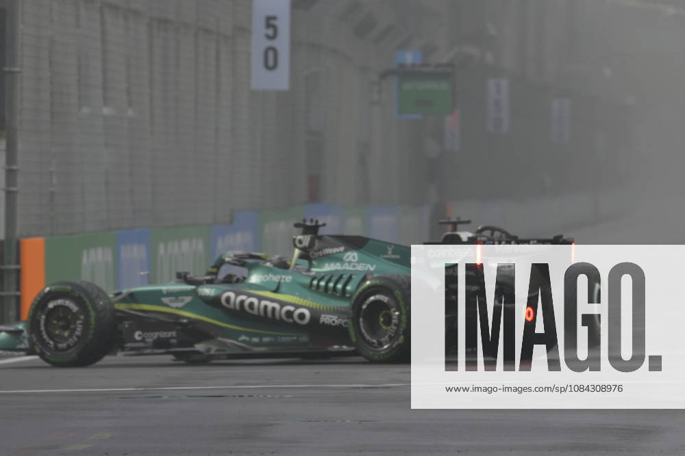 George Russell of Mercedes and Sergio Perez of Cadillac collide during the sprint on Saturday 10th October , Singapore Grand Prix 2026, Marina Bay Street Circuit. Formula 1: Singapore Grand Prix 2026 - ZUMAc251 20261010_znp_c251_017