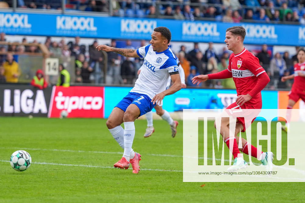 Deutschland: Fussball, 3. Liga, 8. Spieltag, Hänsch-Arena, Meppen, Emsland, Niedersachsen, SV Meppen vs. VfB Stuttgart U21, U 21 VfB Stuttgart II: Torchance Oliver Schmitt (SV Meppen, 7)