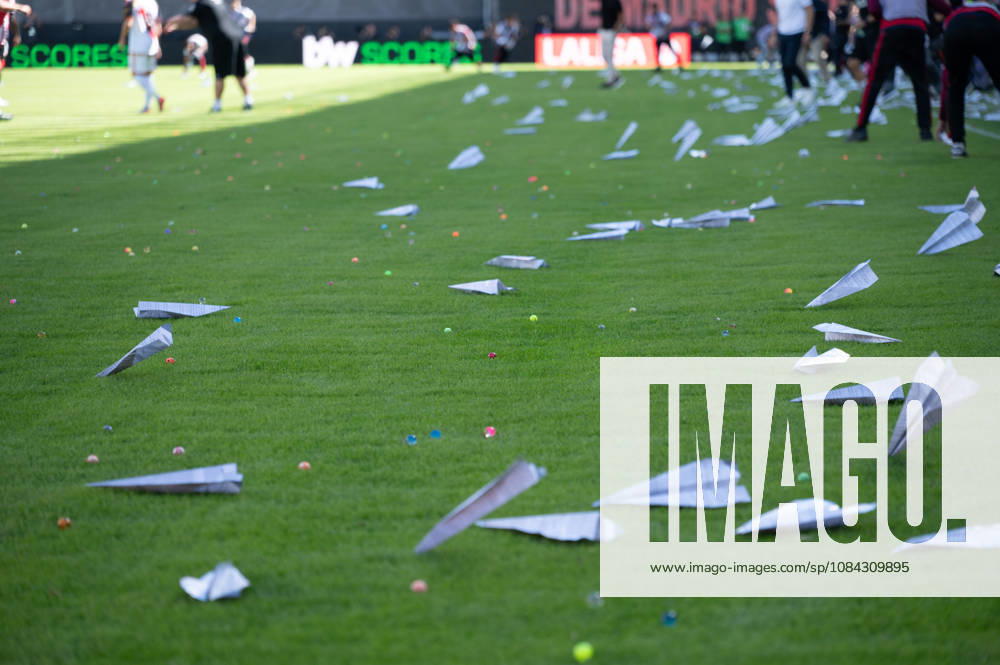ESP: LaLiga EA Sports Rayo Vallecano v Athletic Club Paper balls and airplanes thrown in Vallecas as a form of protest against Martin Presa president of Rayo Vallecano during LaLiga EA Sports between Rayo Vallecano v Athletic Club played at Vallecas Stadium in Madrid on October 10, 2026 in Spain Spain Futbol