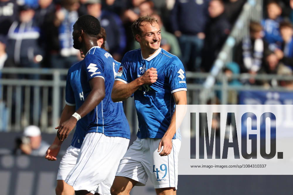 2026.10.10 Fussball 2.Bundesliga SV Darmstadt 98 - Energie Cottbus v.l., Fynn Luca Lakenmacher (SV Darmstadt 98) seen celebrating after scoring goal to 3:1