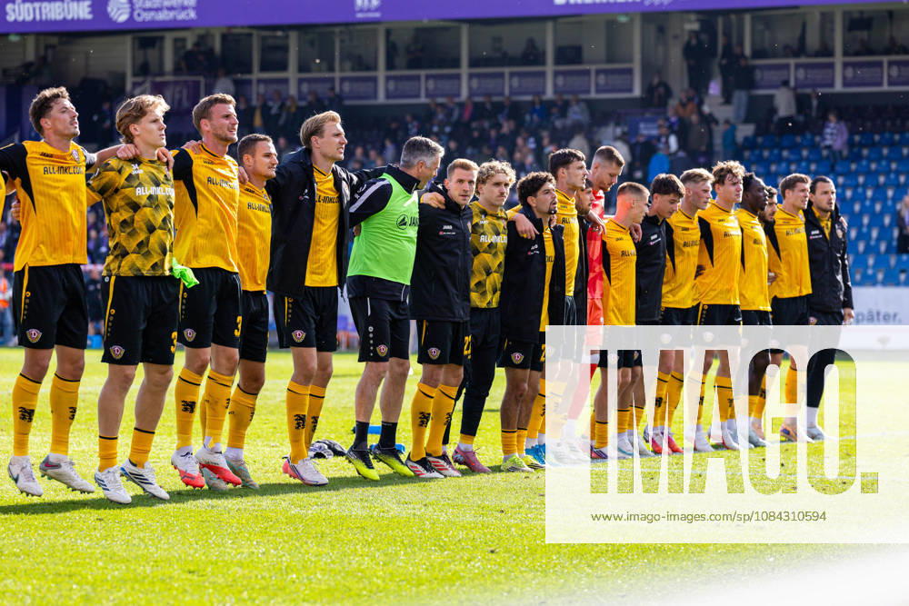 Die Spieler von SG Dynamo Dresden reagieren enttaeuscht nach dem 1:1 Unentschieden GER, VfL Osnabrueck vs. SG Dynamo Dresden, Fussball, 2. Bundesliga, 7. Spieltag, Spielzeit 2026 2027, 10.10.2026 DFL Regulations prohibit any use of photographers as image sequences and or quasi-video. GER, VfL Osnabrueck vs. SG Dynamo Dresden, Fussball, 2. Bundesliga, 7. Spieltag, Spielzeit 2026 2027, 10.10.2026 Osnabrueck
