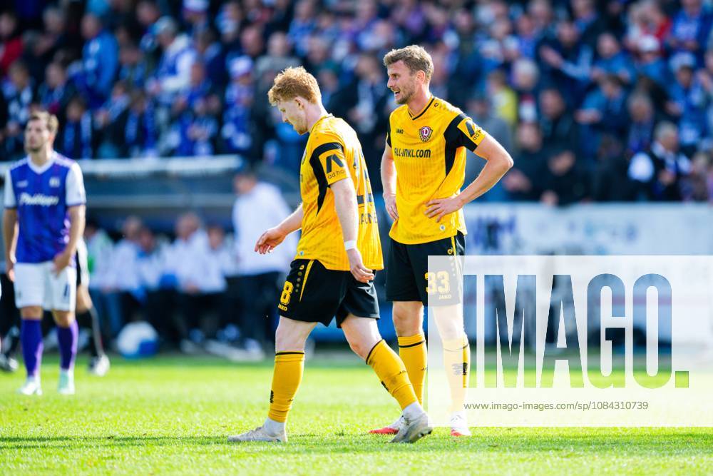 Fußball, 2026 2027, 2. Bundesliga, 7. Spieltag, VfL Osnabrück - SG Dynamo Dresden: (L-R) Robert Wagner (Dresden), Christoph Daferner (Dresden) DFL REGULATIONS PROHIBIT ANY USE OF PHOTOGRAPHS AS IMAGE SEQUENCES AND OR QUASI-VIDEO.