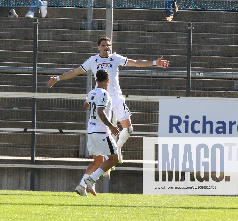 Frankfurt am Main, PSD Bank Arena Regionalliga Südwest Saison 2026 2027 FSV Frankfurt - SV Sandhausen Torjubel nach dem Tor zum 1:2 durch Mert Tasdelen (Sandhausen)