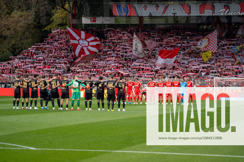 Deutschland: Fussball 1. Bundesliga, 5. Spieltag 2026 2027, 1.FC Union Berlin - SV Elversberg am 10.10.2026 in Berlin (Stadion An der Alten Försterei): Schweigeminute aufgrund des Verkehrsunfalls