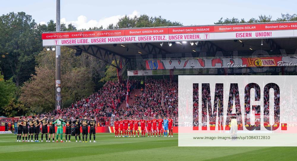 Fußball, Herren, Saison 2026 2027, 1. Bundesliga (5. Spieltag), 1. FC Union Berlin - SV 07 Elversberg, Gedenkminute für die bei Biesenthal (Barnim) vier tödlich verunglückten jugendlichen Mopedfahrer, 10.10.2026,