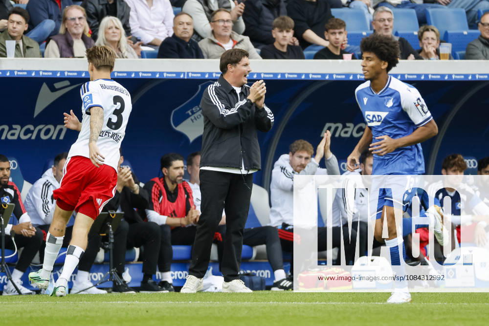 Merlin Polzin (Hamburger SV, Trainer), Mimik, Gesichtsausdruck, Emotion , Deutschland, Fussball, 1. Bundesliga, 5.Spieltag, 2026 2027, TSG Hoffenheim vs. Hamburger SV, 10.10.2026, Sinsheim SNP Arena Deutschland
