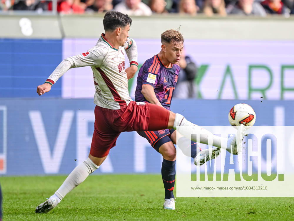 Fabian Rieder (FC Augsburg) und Joshua Kimmich (FC Bayern Muenchen) im Zweikampf waehrend des spiels der 1. Bundesliga zwischen FC Augsburg und FC Bayern Muenchen, WWK Arena am 10. October 2026 in Augsburg, Deutschland. (Foto von Harry Langer DeFodi Images) +++ Fabian Rieder (FC Augsburg) und Joshua Kimmich (FC Bayern Muenchen) battle for the ball during the Bundesliga match between FC Augsburg and FC Bayern Muenchen at WWK Arena on October 10, 2026 in Augsburg, Germany. (Photo by Harry Langer DeFodi Images) DFB DFL REGULATIONS PROHIBIT ANY USE OF PHOTOGRAPHS AS IMAGE SEQUENCES AND OR QUASI-VIDEO. (Photo by Harry Langer DeFodi Images) DFB DFL REGULATIONS PROHIBIT ANY USE OF PHOTOGRAPHS AS IMAGE SEQUENCES AND OR QUASI-VIDEO. -