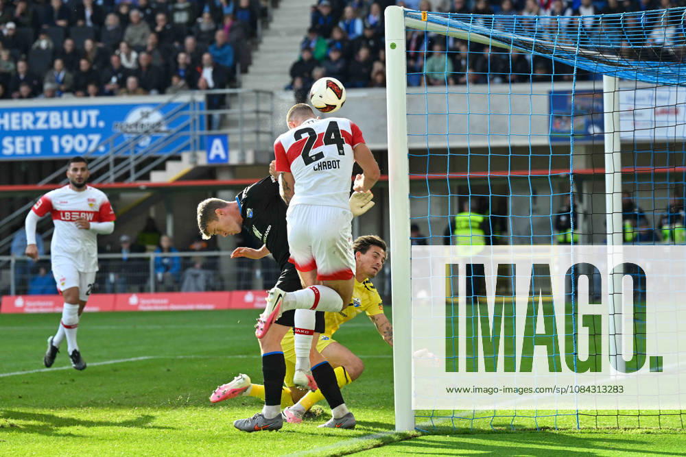 Paderborn, Home-Deluxe-Arena, 10.10.26, GER, Herren, 1.Bundesliga, Saison 2026-2027, SC Paderborn 07 - VfB Stuttgart Bild: Julian CHABOT (Stuttgart) macht das Tor zum 0:1 DFL regulations prohibit any use of photographs as image sequences and or quasi-video. Nordrhein-Westfalen Deutschland