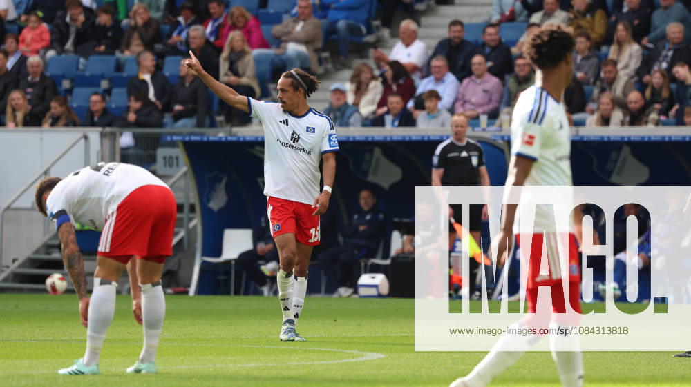 Fussball 1.Bundesliga, TSG 1899 Hoffenheim - Hamburger SV v.l. Torjubel nach dem Tor zum celebrating the goal celebrate 0:1 durch Yussuf Poulsen (Hamburger SV) Sinsheim
