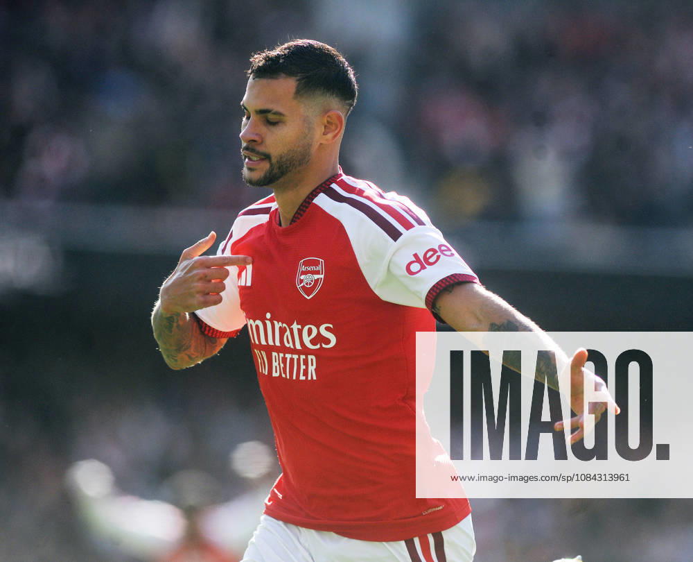 Football - 2026 2027 Premier League - Arsenal vs Leeds United - Emirates Stadium - Saturday 10th October 2026 Bruno Guimaraes of Arsenal celebrates scoring the winning goal