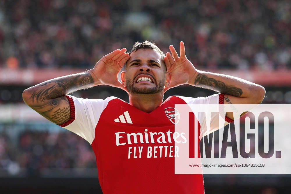 Arsenal v Leeds United 10 October 2026, London - Premier League Football - Arsenal v Leeds United - Bruno Guimaraes of Arsenal celebrates scoring their 2nd goal - Photo: Charlotte Wilson Offside. London UK