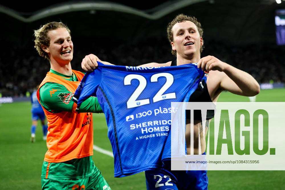 MELBOURNE, AUSTRALIA - OCTOBER 10: Maximillian Mikkola celebrates scoring in the Australia Cup Final match between South Melbourne FC and Melbourne Victory FC at AAMI Park on October 10, 2026 in Melbourne, Austr0alia. South Melbourne FC V Melbourne Victory FC - Australia Cup 2026 Final - ZUMAp121 20261010_zsp_p121_038
