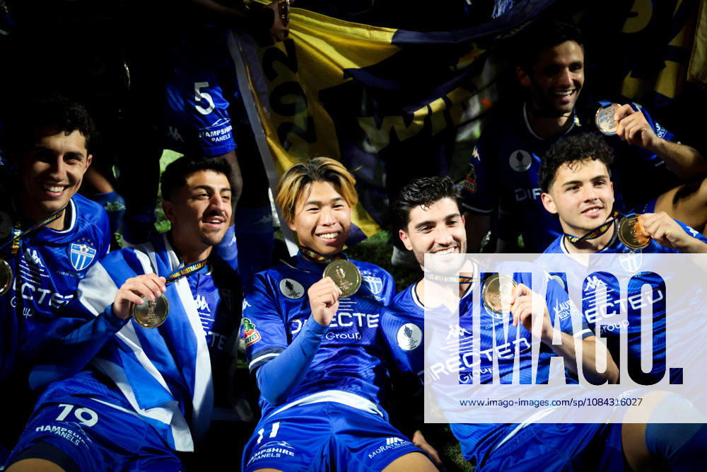 MELBOURNE, AUSTRALIA - OCTOBER 10: South Melbourne FC celebrates defeating Melbourne Victory FC in the 2026 Hahn Australia Cup Final at AAMI Park on October 10, 2026 in Melbourne, Australia. Melbourne Australia - ZUMAp121 20261010_zsp_p121_049