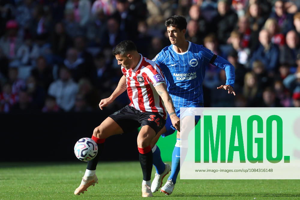 10th October 2026; Stadium of Light, Sunderland, England; Premier League Football, Sunderland versus Brighton and Hove Albion; Granit Xhaka of Sunderland is pressured by Chema Andres of Brighton and Hove Albion DavexLofthouse