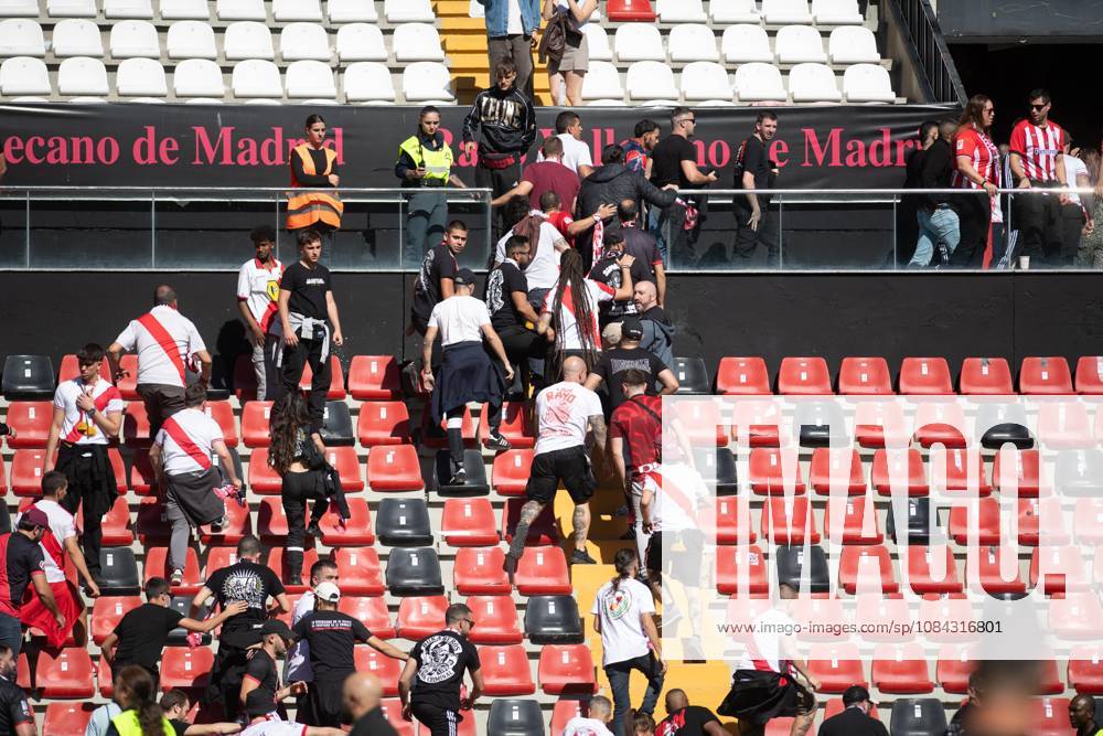 ESP: LaLiga EA Sports Rayo Vallecano v Athletic Club The National Police clear Rayo Vallecano fans from the stadium following the suspension of the match during LaLiga EA Sports between Rayo Vallecano v Athletic Club played at Vallecas Stadium in Madrid on October 10, 2026 in Spain Spain Futbol