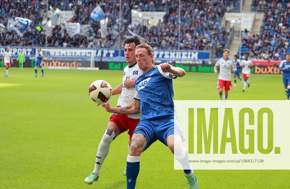 TSG 1899 Hoffenheim - Hamburger SV Deutschland, Sinsheim, 10.10.2026, Fussball, Bundesliga, Saison 2026 2027, TSG 1899 Hoffenheim - Hamburger SV: v.l. Nicolas Capaldo (Hamburger SV), Wouter Burger (TSG 1899 Hoffenheim).