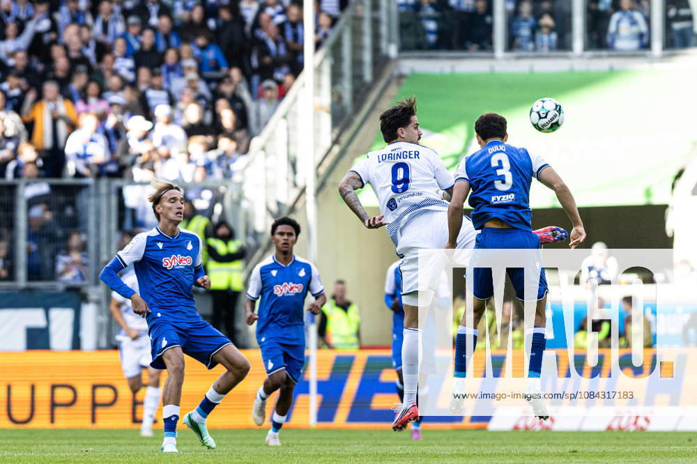 3.Liga: MSV Duisburg TSG Hoffenheim II; 10.10.2026 Lex Tyger Lobinger (MSV Duisburg, 9), Sean Dulic (TSG Hoffenheim II, 3) 3.Liga 8.Spieltag: MSV Duisburg TSG Hoffenheim II; Schauinsland-Reisen-Arena, Duisburg, 10.10.2026 DFB regulations prohibit any use of photographs as image sequences and or quasi video.