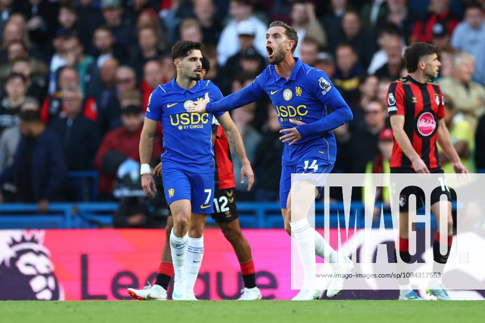 Jordan Henderson of Chelsea reacts after a missed chance Chelsea v Bournemouth, Premier League, Football, Stamford Bridge, London, UK - 10 Oct 2026London Stamford Bridge United Kingdom