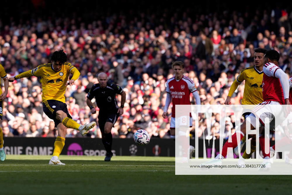 10th October 2026; Emirates Stadium, London, England; Premier League Football, Arsenal versus Leeds United; Ao Tanaka of Leeds United shoots at goal TomxMajor