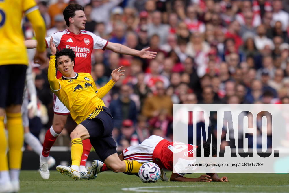 10th October 2026; Emirates Stadium, London, England; Premier League Football, Arsenal versus Leeds United; Ao Tanaka of Leeds United fouls Myles Lewis-Skelly of Arsenal TomxMajor