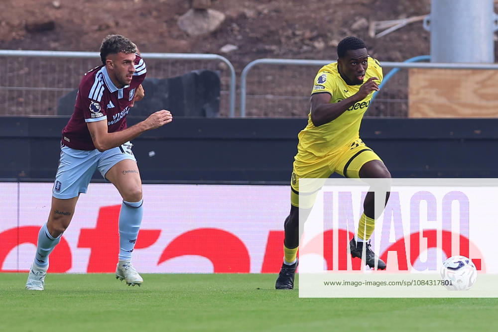 Aston Villa v Brentford, Premier League Matteo Ruggeri of Aston Villa chases down Michael Kayode of Brentford FC during the Aston Villa v Brentford Premier League match at Villa Park, Birmingham, England on 10 October 2026 Credit: Ryan Crockett Every Second Media Editorial use only. All images are copyright Every Second Media Limited. No images may be reproduced without prior permission. All rights reserved. Premier League and Football League images are subject to licensing agreements with Football DataCo Limited. see https: www.football-dataco.com
