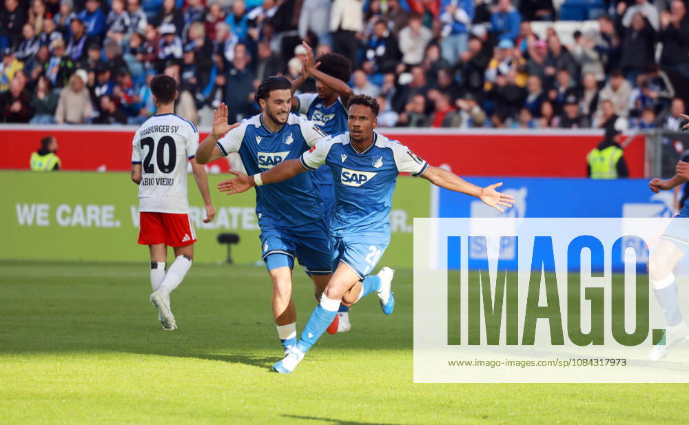 TSG 1899 Hoffenheim - Hamburger SV Deutschland, Sinsheim, 10.10.2026, Fussball, Bundesliga, Saison 2026 2027, TSG 1899 Hoffenheim - Hamburger SV: Bambase Conte (TSG 1899 Hoffenheim); Jubel Tor 2:1 Conte.