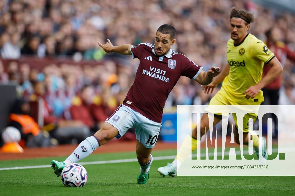 Emi Buendia of Aston Villa controls the ball whilst under pressure from Yehor Yarmolyuk of Brentford Aston Villa v Brentford, Premier League, Football, Villa Park, Birmingham, UK - 10 Oct 2026Birmingham Villa Park United Kingdom