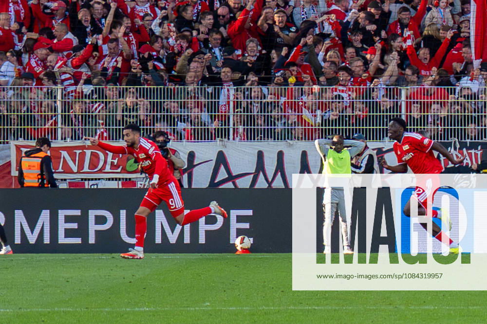 Deutschland: Fussball 1. Bundesliga, 5. Spieltag 2026 2027, 1.FC Union Berlin - SV Elversberg am 10.10.2026 in Berlin (Stadion An der Alten Försterei): Tor zum 1:0 Livan Burcu (1. FC Union Berlin, 9) Jubel, Freude, Torjubel, Emotionen