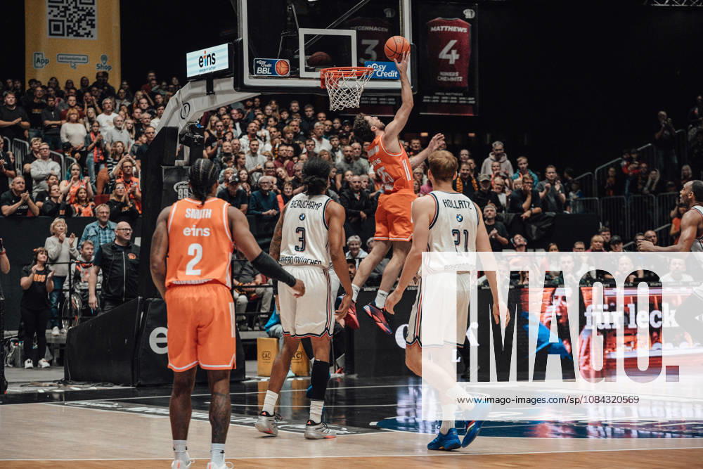 EasyCredit Basketball Bundesliga, 5. Spieltag, Niners Chemnitz -Bayern München 10.10.2026 ab 16:00 Uhr Chemnitz, Chemnitz Arena Im Foto: 01 Phlandrous Fleming JR, 03 MarJon Beauchamp, 21 Justus Hollatz, 25 Ben Burnham easyCredit Basketball Bundesliga, 5. Spieltag, Niners Chemnitz - Bayern München Chemnitz Sachsen Deutschland