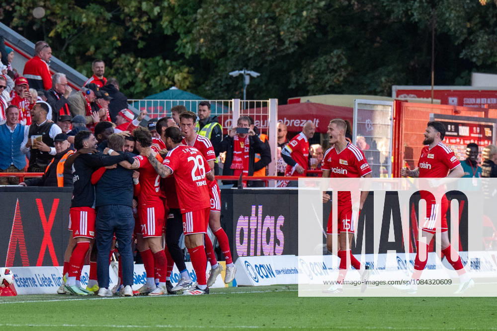 Deutschland: Fussball 1. Bundesliga, 5. Spieltag 2026 2027, 1.FC Union Berlin - SV Elversberg am 10.10.2026 in Berlin (Stadion An der Alten Försterei): Tor zum 1:0 Livan Burcu (1. FC Union Berlin, 9) Jubel, Freude, Torjubel, Emotionen