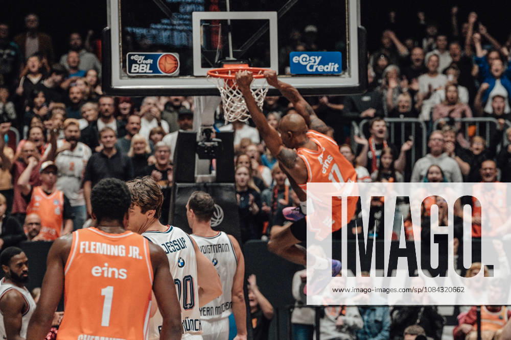 EasyCredit Basketball Bundesliga, 5. Spieltag, Niners Chemnitz -Bayern München 10.10.2026 ab 16:00 Uhr Chemnitz, Chemnitz Arena Im Foto: 17 Darion Atkins beim Dunking easyCredit Basketball Bundesliga, 5. Spieltag, Niners Chemnitz - Bayern München Chemnitz Sachsen Deutschland