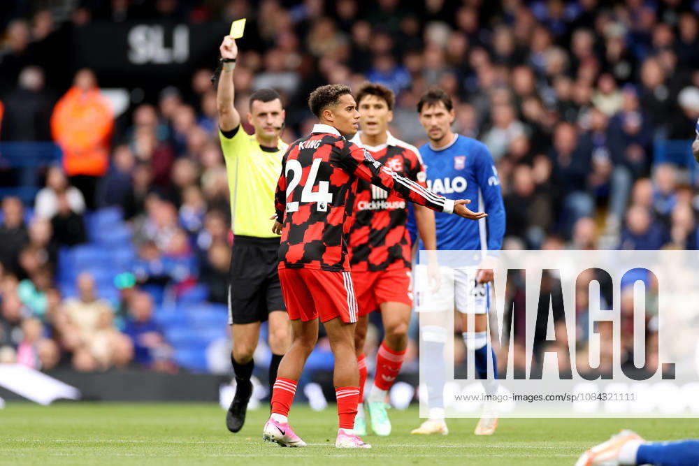 Ipswich Town v Fulham, Premier League Josh King of Fulham reacts after receiving a yellow card during the Ipswich Town v Fulham Premier League match at Portman Road, Ipswich, England on 10 October 2026 Credit: Tiego Grenho Every Second Media Editorial use only. All images are copyright Every Second Media Limited. No images may be reproduced without prior permission. All rights reserved. Premier League and Football League images are subject to licensing agreements with Football DataCo Limited. see https: www.football-dataco.com