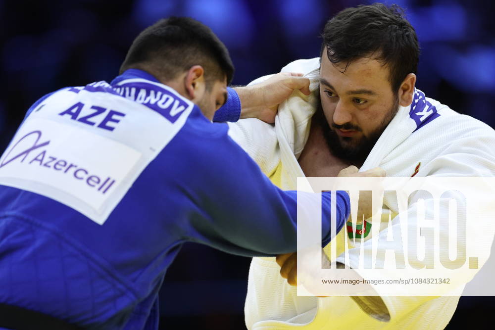 AZERBAIJAN, BAKU - OCTOBER 10, 2026: Azerbaijan s Kanan Nasibov (R) and Dzhamal Gamzatkhanov fight in their heavyweight bout during the 2026 World Judo Championships at the National Gymnastics Arena. Mikhail Sinitsyn TASS 99047515