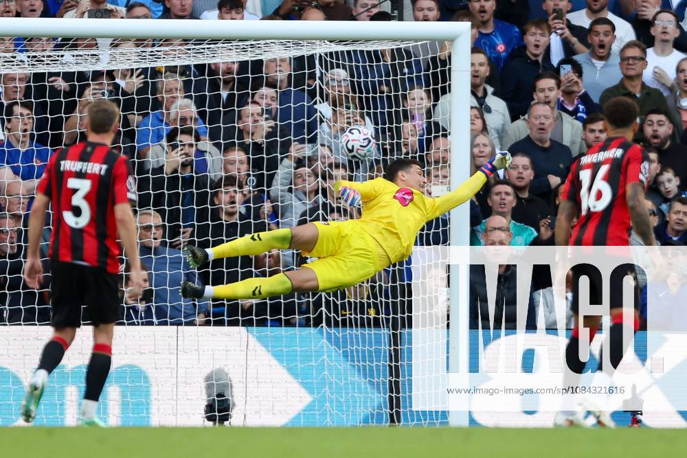 Djordje Petrovic of AFC Bournemouth stretches as Jordan Henderson of Chelsea (not pictured) scores his team s fifth goal of the match Chelsea v AFC Bournemouth, Premier League, Football, Stamford Bridge, London, UK, 10 10 2026, England - 10 Oct 2026London Stamford Bridge England United Kingdom