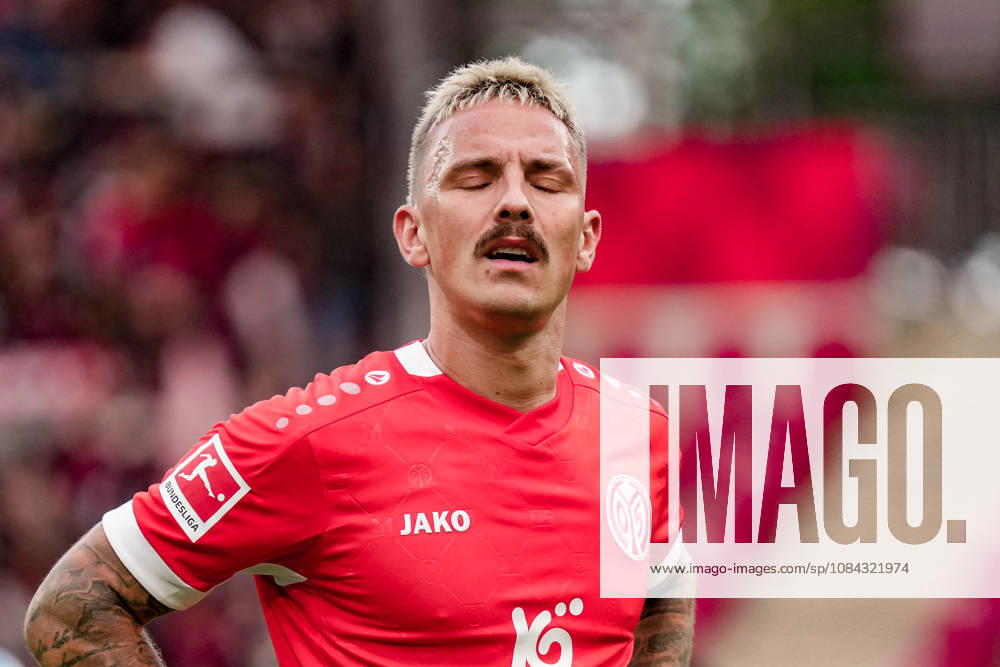 Deutschland: Fussball Saison 2026 2027 , 1. Bundesliga , 5. Spieltag , 1. FSV Mainz 05 vs. Bayer 04 Leverkusen - MEWA-Arena (Mainz) : Phillip Tietz (1. FSV Mainz 05, 9) Mimik, Gesichtsausdruck, Emotion Mainz MEWA-Arena Deutschland Germany