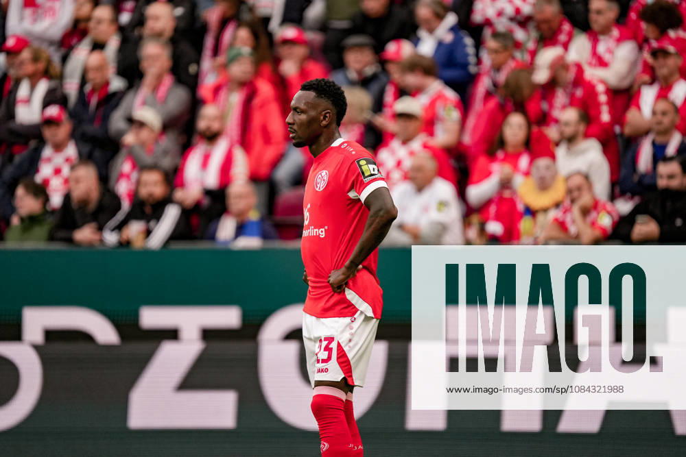 Deutschland: Fussball Saison 2026 2027 , 1. Bundesliga , 5. Spieltag , 1. FSV Mainz 05 vs. Bayer 04 Leverkusen - MEWA-Arena (Mainz) : Sheraldo Becker (1. FSV Mainz 05, 23) Mimik, Gesichtsausdruck, Emotion Mainz MEWA-Arena Deutschland Germany