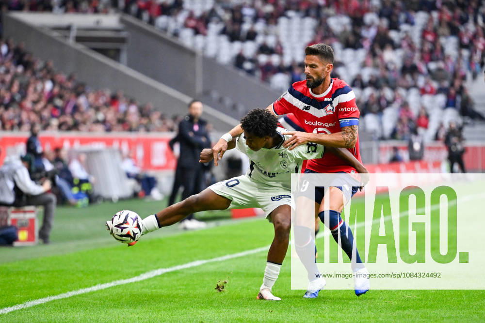 LOSC Lille v Le Havre Athletic Club - Ligue 1 McDonald s 2026 2027 Djibril OUZIAD of Le Havre and Olivier GIROUD of Lille during Ligue 1 McDonald s match between Lille and Le Havre at Stade Pierre-Mauroy on October 10, 2026 in Lille, France. Lille France