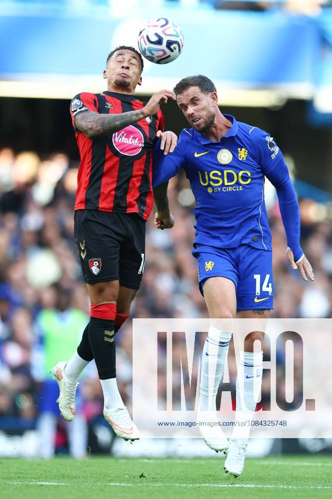 Marcus Tavernier of AFC Bournemouth and Jordan Henderson of Chelsea battle for the ball Chelsea v Bournemouth, Premier League, Football, Stamford Bridge, London, UK - 10 Oct 2026London Stamford Bridge United Kingdom