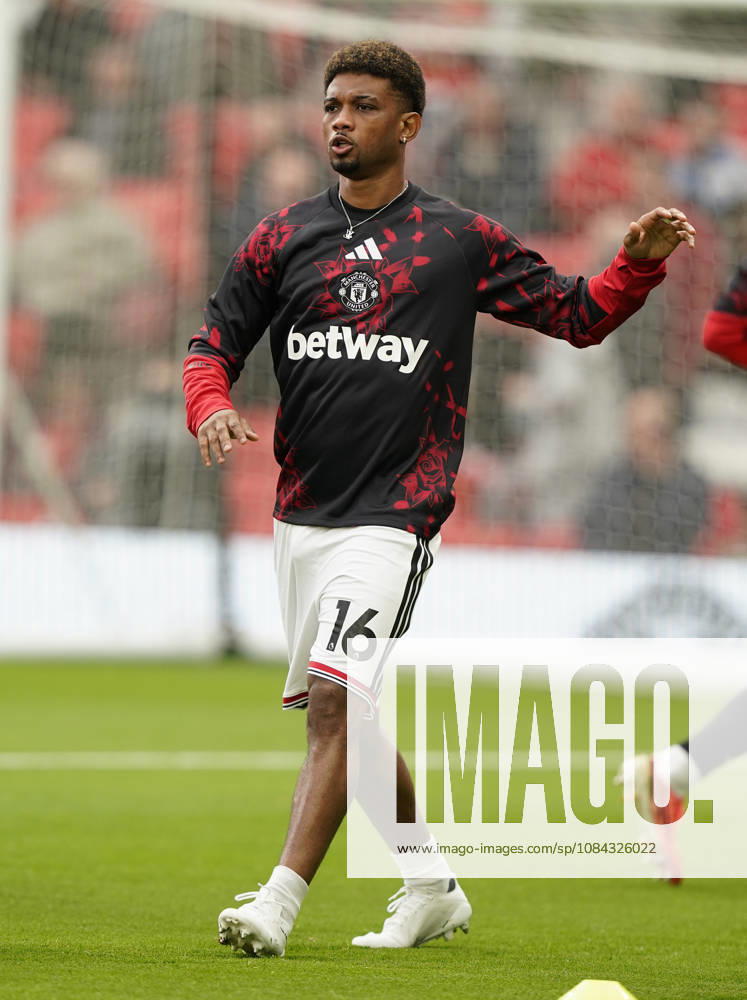 Manchester, England, 10th October 2026. Amad Diallo of Manchester United, ManU warms up during the Manchester United vs Tottenham Hotspur Premier League match at Old Trafford, Manchester. Picture credit should read: Andrew Yates Sportimage . SPI_012_AY_MANUTD_SPURS SPI-5058-0013