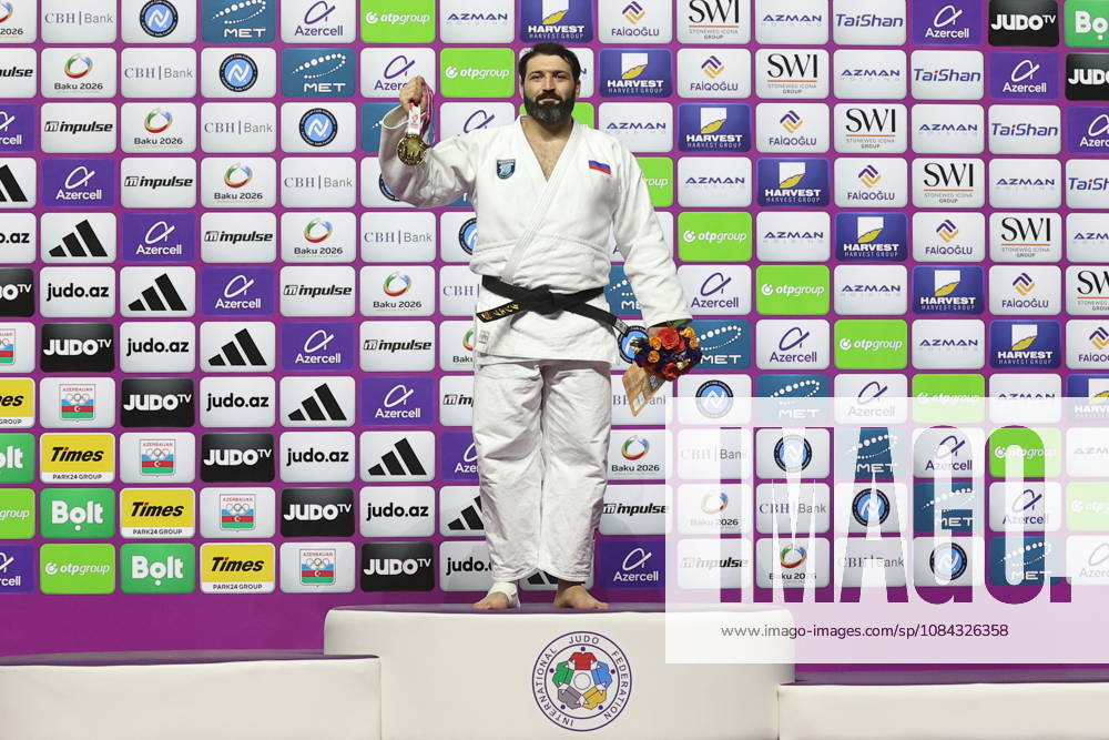 AZERBAIJAN, BAKU - OCTOBER 10, 2026: Russia s Inal Tasoev celebrates his gold medal during a victory ceremony for the men s heavyweight event as the 2026 World Judo Championships takes place at the National Gymnastics Arena 2026 World Judo Championships In Baku - ZUMAt113 20261010_zaa_t113_465