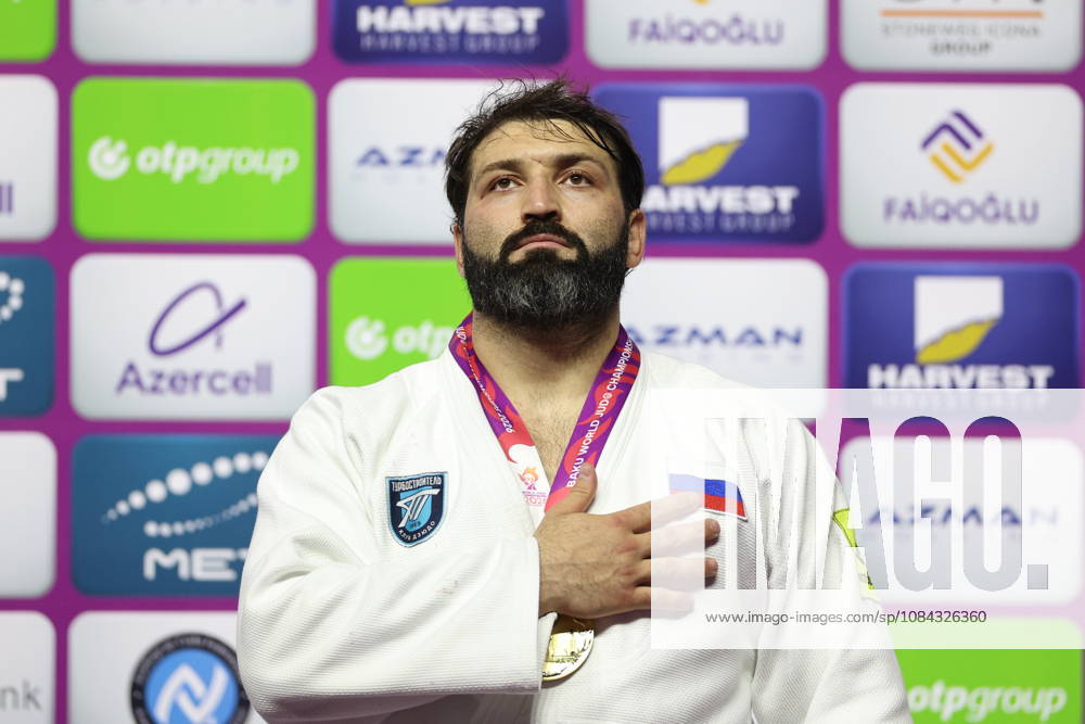 AZERBAIJAN, BAKU - OCTOBER 10, 2026: Russia s Inal Tasoev celebrates his gold medal during a victory ceremony for the men s heavyweight event as the 2026 World Judo Championships takes place at the National Gymnastics Arena 2026 World Judo Championships In Baku - ZUMAt113 20261010_zaa_t113_466