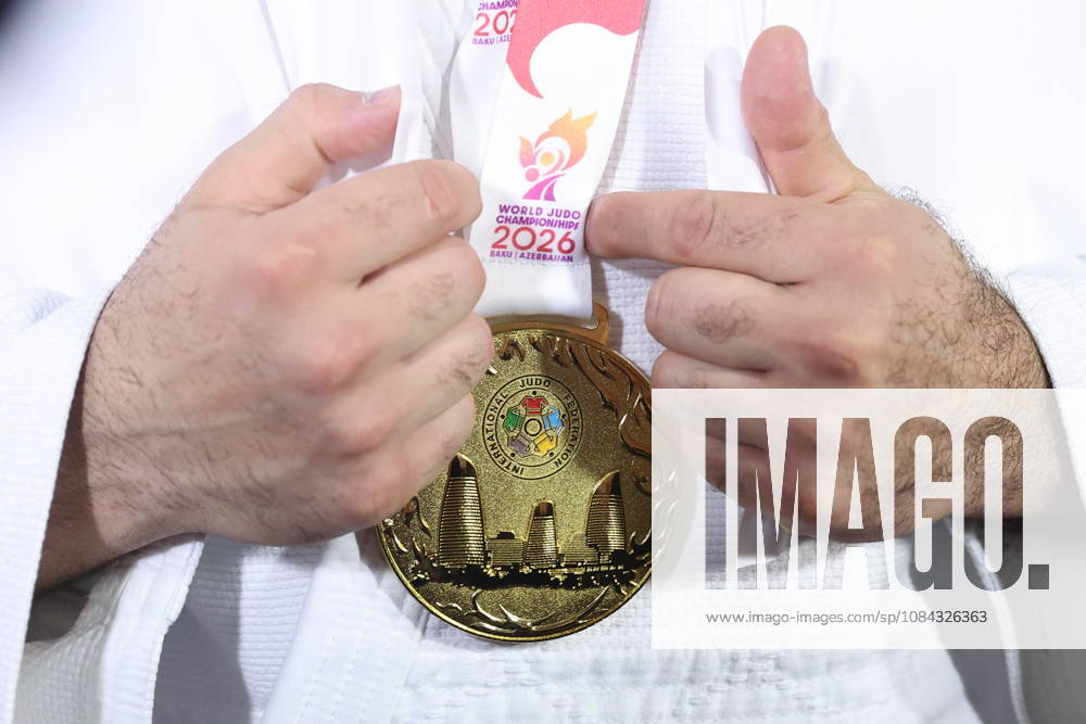 AZERBAIJAN, BAKU - OCTOBER 10, 2026: Russia s Inal Tasoev celebrates his gold medal during a victory ceremony for the men s heavyweight event as the 2026 World Judo Championships takes place at the National Gymnastics Arena 2026 World Judo Championships In Baku - ZUMAt113 20261010_zaa_t113_468