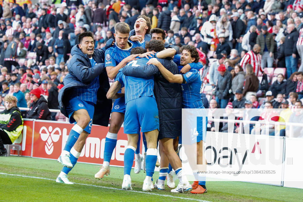 Sunderland v Brighton & Hove Albion, Premier League Jaouen Hadjam of Brighton celebrates scoring his sides second goal of the match 0-2 during the Sunderland v Brighton & Hove Albion Premier League match at the Stadium of Light, Sunderland, England on 10 October 2026 Credit: Craig Cowan Every Second Media Editorial use only. All images are copyright Every Second Media Limited. No images may be reproduced without prior permission. All rights reserved. Premier League and Football League images are subject to licensing agreements with Football DataCo Limited. see https: www.football-dataco.com