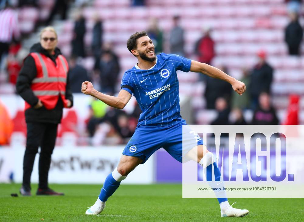 Jaouen Hadjam of Brighton & Hove Albion celebrates after full time Sunderland v Brighton & Hove Albion, Premier League, Football, Stadium of Light, Sunderland, UK - 10 Oct 2026Sunderland Stadium of Light United Kingdom