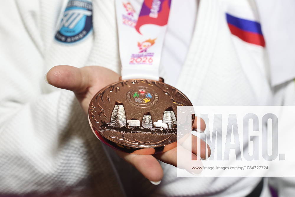 AZERBAIJAN, BAKU - OCTOBER 10, 2026: Russia s Maria Ivanova celebrates her bronze medal during a victory ceremony for the women s heavyweight event as the 2026 World Judo Championships takes place at the National Gymnastics Arena. Mikhail Sinitsyn TASS 99051963