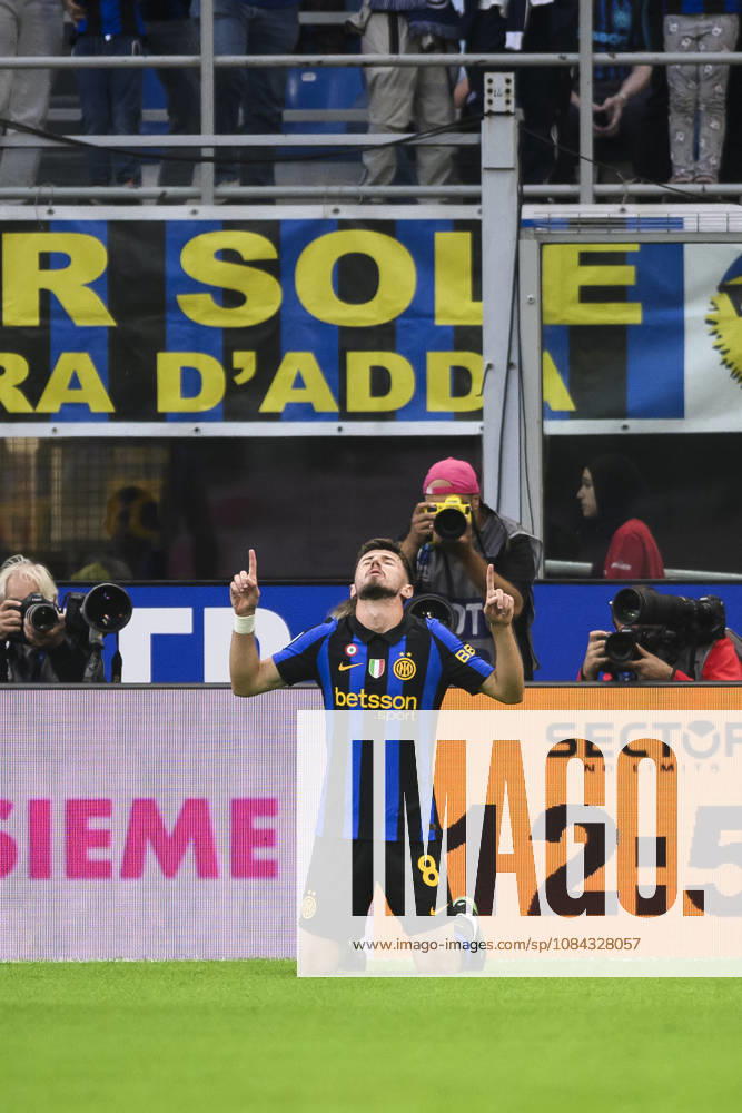FC Internazionale v Parma Calcio - Serie A Petar Sucic of FC Internazionale celebrates after scoring the opening goal during the Serie A football match between FC Internazionale and Parma Calcio. Milan Italy