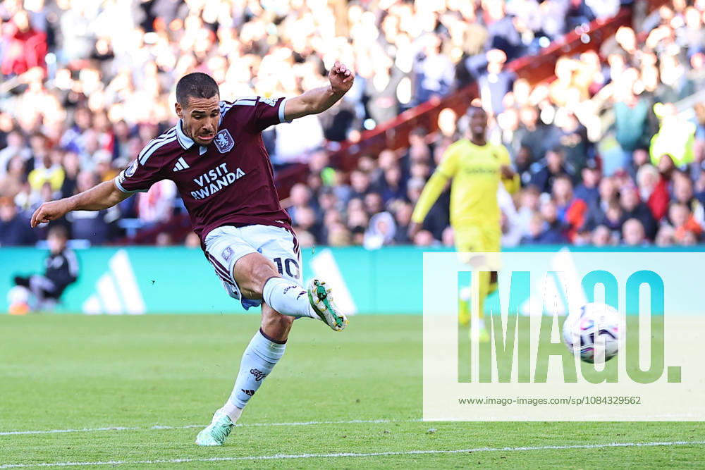 Aston Villa v Brentford, Premier League Emiliano Buendia of Aston Villa shoots at goal during the Aston Villa v Brentford Premier League match at Villa Park, Birmingham, England on 10 October 2026 Credit: Ryan Crockett Every Second Media Editorial use only. All images are copyright Every Second Media Limited. No images may be reproduced without prior permission. All rights reserved. Premier League and Football League images are subject to licensing agreements with Football DataCo Limited. see https: www.football-dataco.com